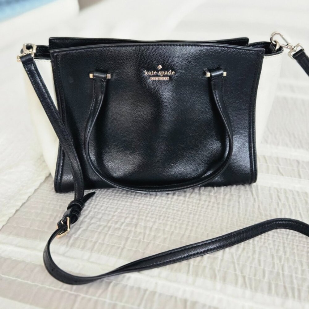 Kate Spade Patterson Drive Small Geraldine Satchel – Black and White